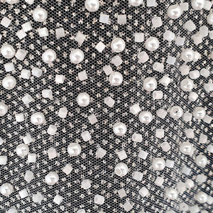 TIUL BROKAT ZDOBIONY 