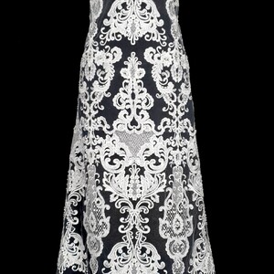 HAFT NA TIULU ZDOBIONY KORALIKAMI  - 101014MA